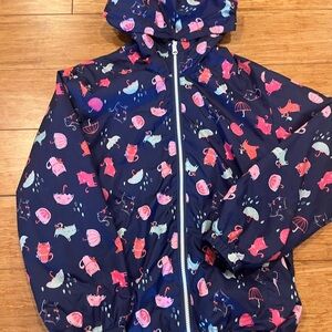 Colorful Cat Print Hooded Jacket